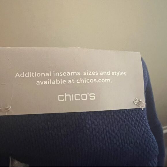 Chico's Blue Trousers Pull-on Textured Waffle sz 16 (3R Chico Sizing) NEW 🏷 - Picture 12 of 13